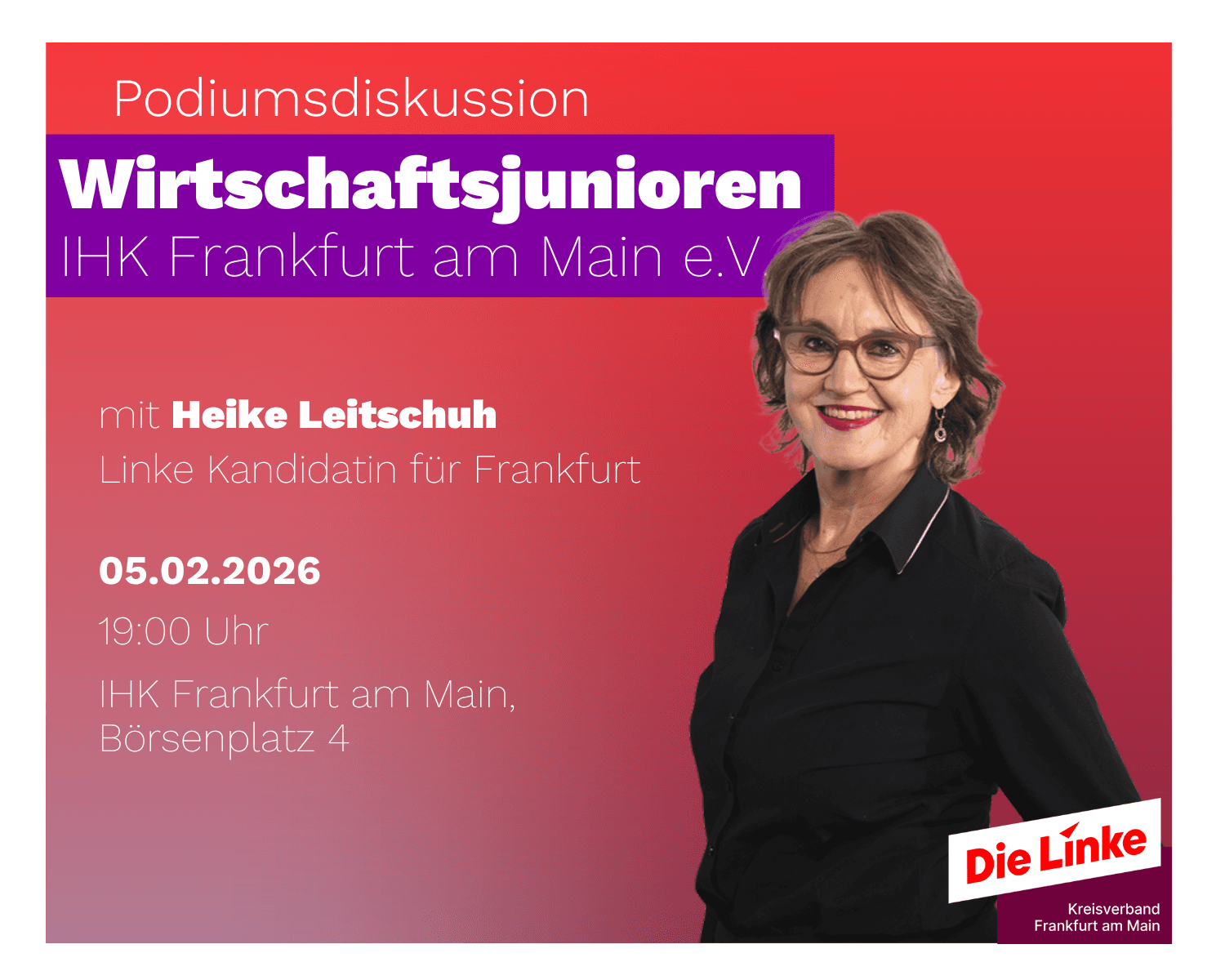 Podiumsdiskussion der Wirtschaftsjunioren (IHK Frankfurt am Main e.V.) - Mit Heike Leitschuh!