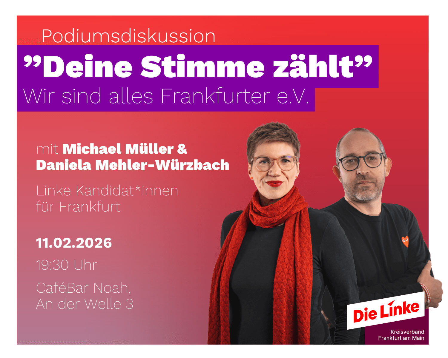 Deine Stimme zählt - Podiumsdiskussion von Wir sind alles Frankfurter e.V.
