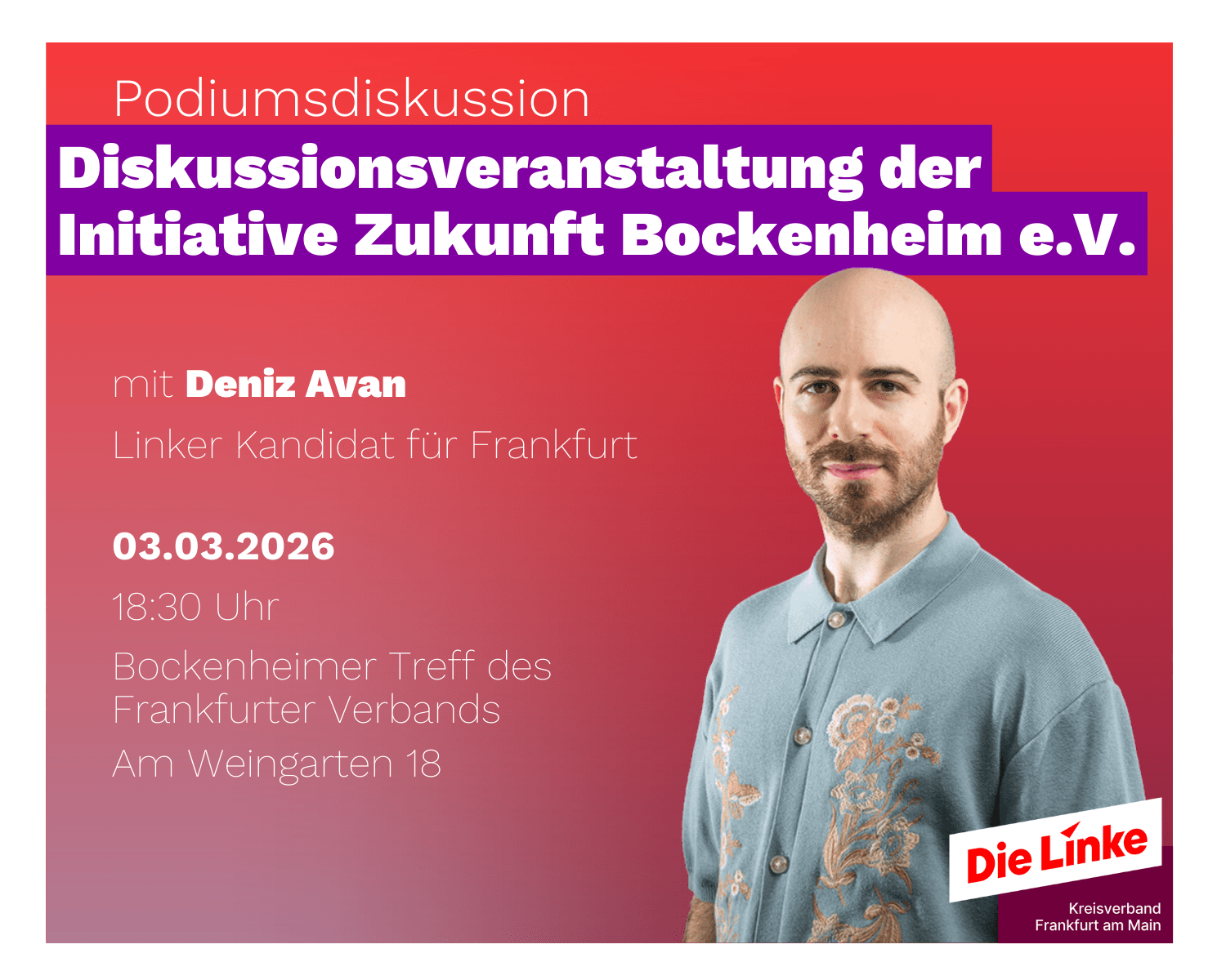 Diskussionsveranstaltung der Initiative Zukunft Bockenheim e.V.