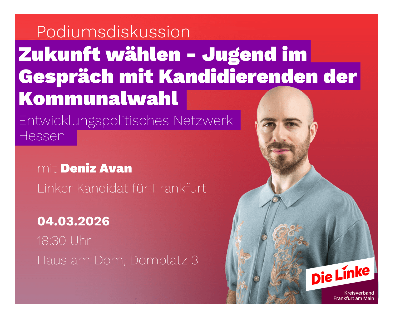 Podiumsdiskussion: "Zukunft wählen - Jugend im Gespräch mit Kandidierenden der Kommunalwahl"