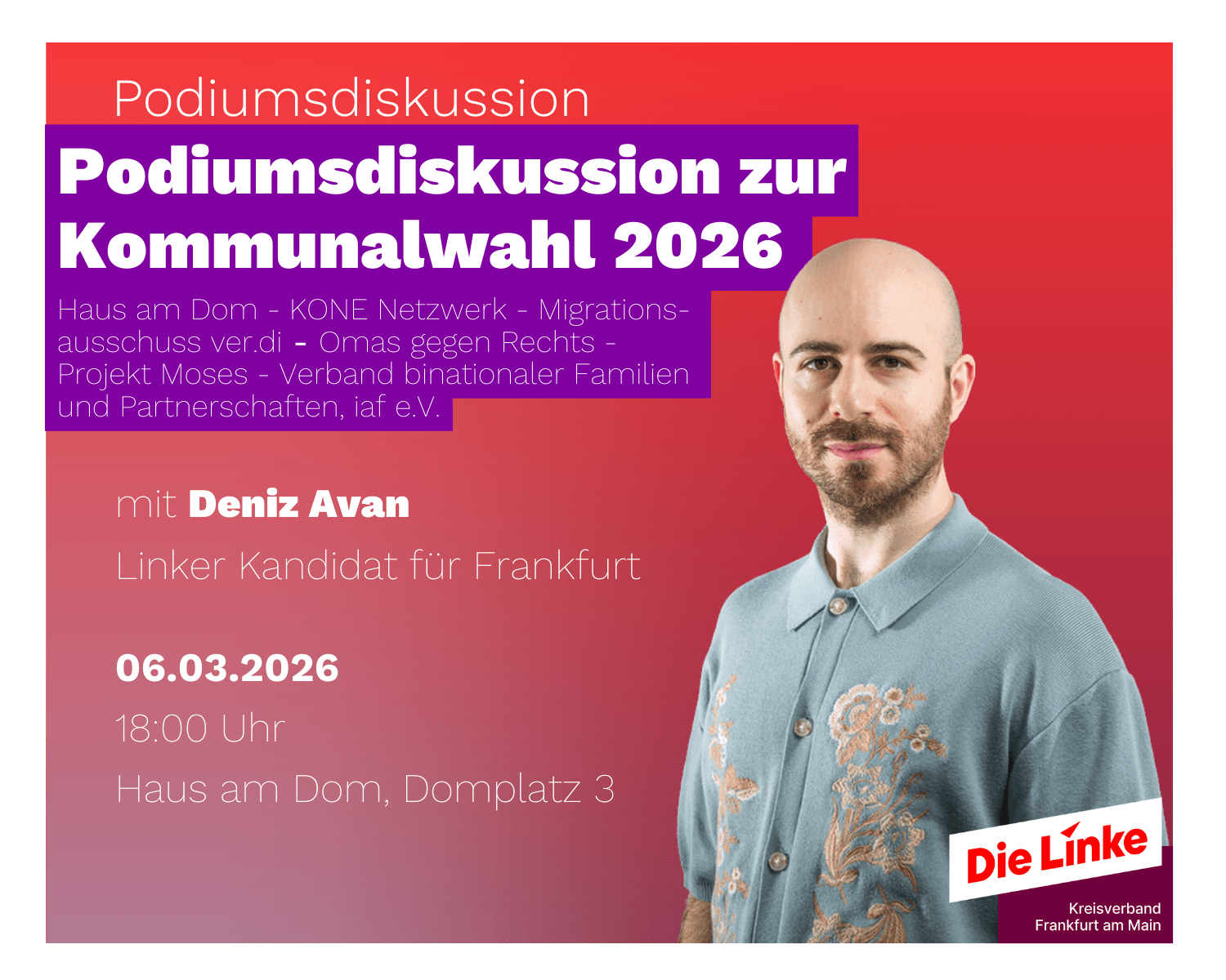 Podiumsdiskussion zur Kommunalwahl 2026